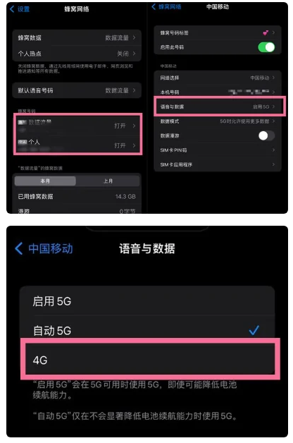 沙湖原种场苹果手机维修分享iPhone14如何切换4G/5G? iPhone14 5G网络切换方法 